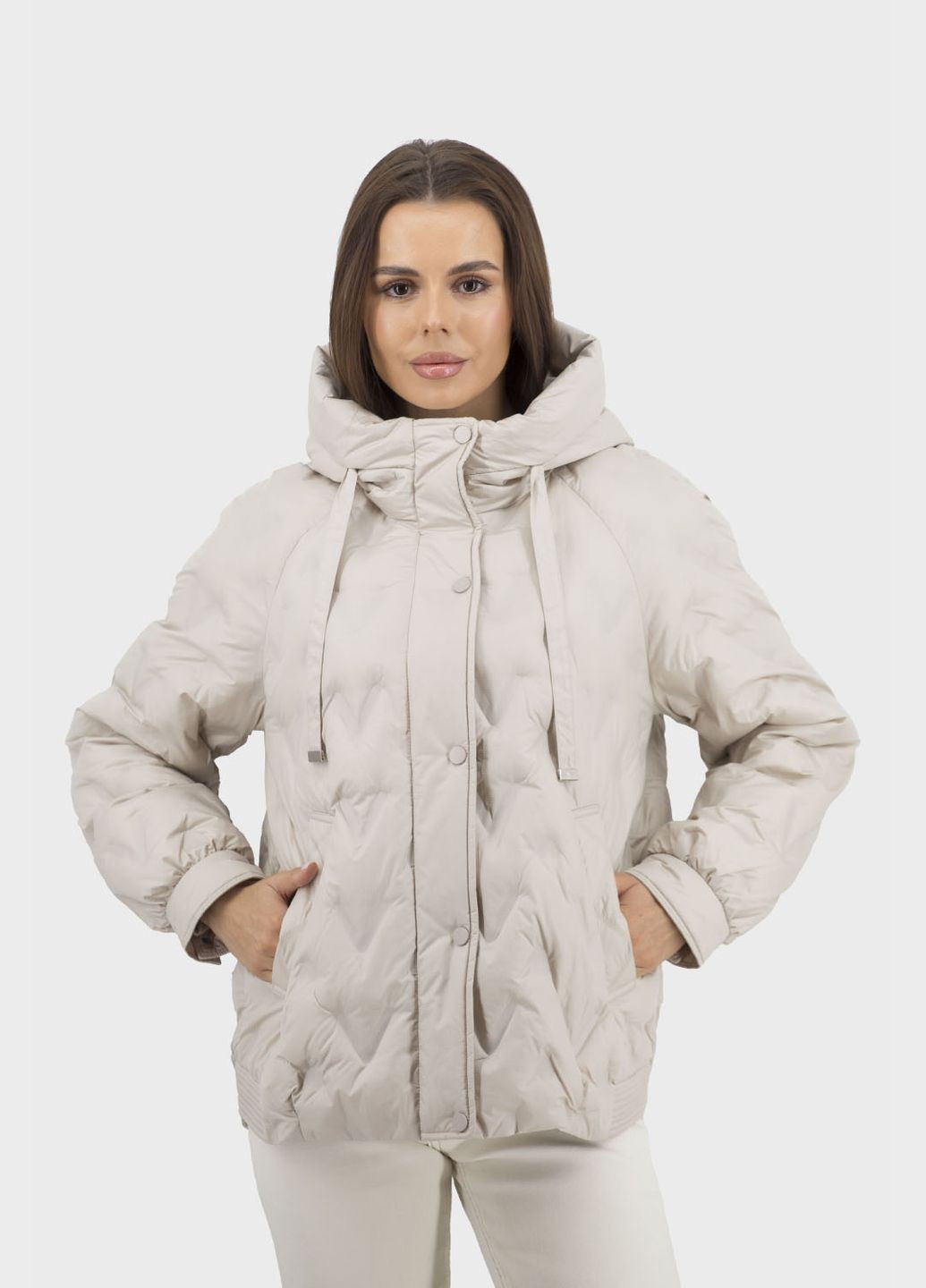 Молочная демисезонная женская куртка (, ), 47381 Snow Owl