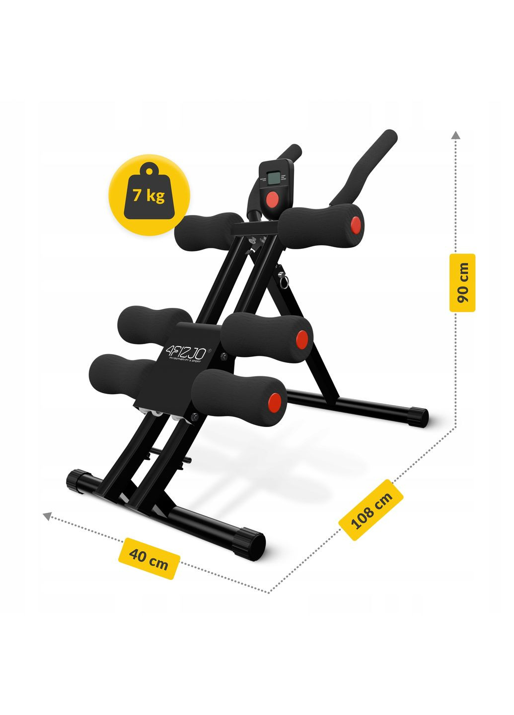 Тренажер для пресса Ab Fit складной, со счетчиком Black (P-5905973402606) 4FIZJO (340108358)