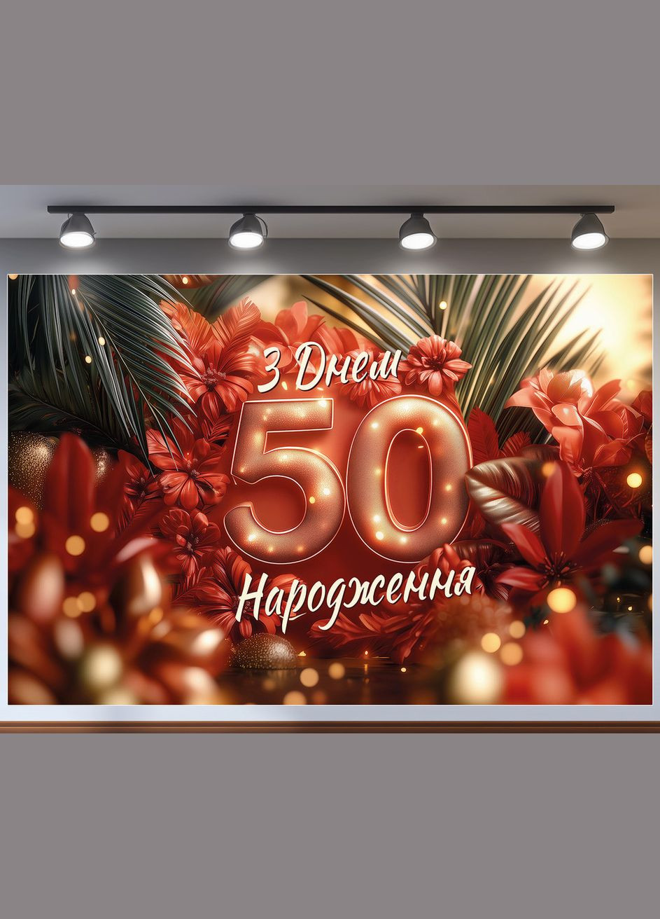 Баннер для фотозоны "С Днем рождения" | 2.4×1.6 м | Праздничный фон №42325 Vinylpex (360983223)