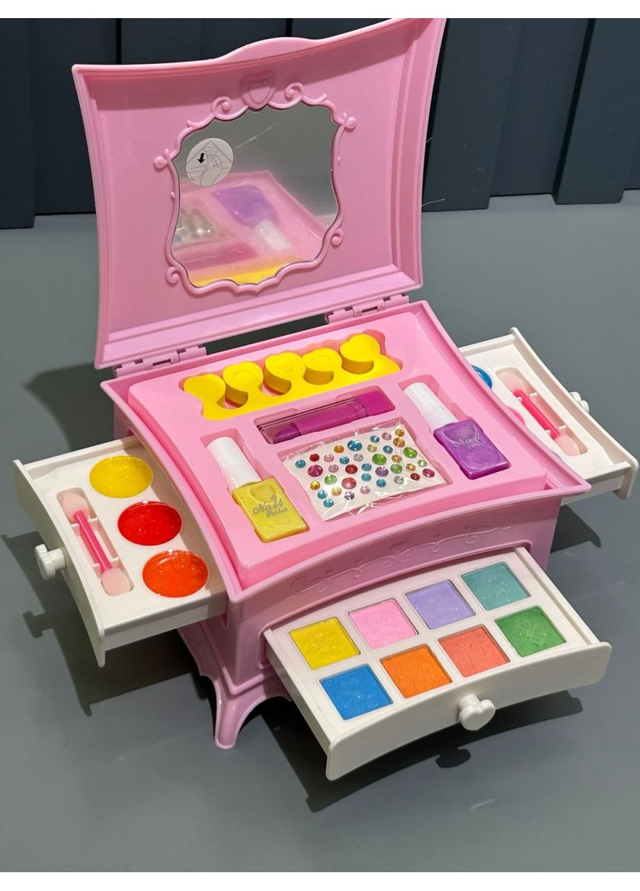 Набор косметики детский в шкатулке тени румяная помада набор для маникюра (6801A) No Brand (365807455)