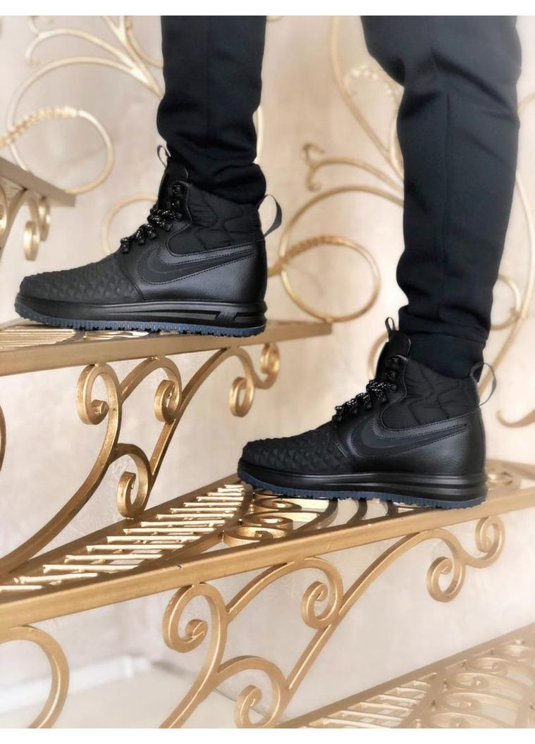 Черные демисезонные кроссовки мужские nike lunar force 17 duckboot black 5 найк дакбут No Brand