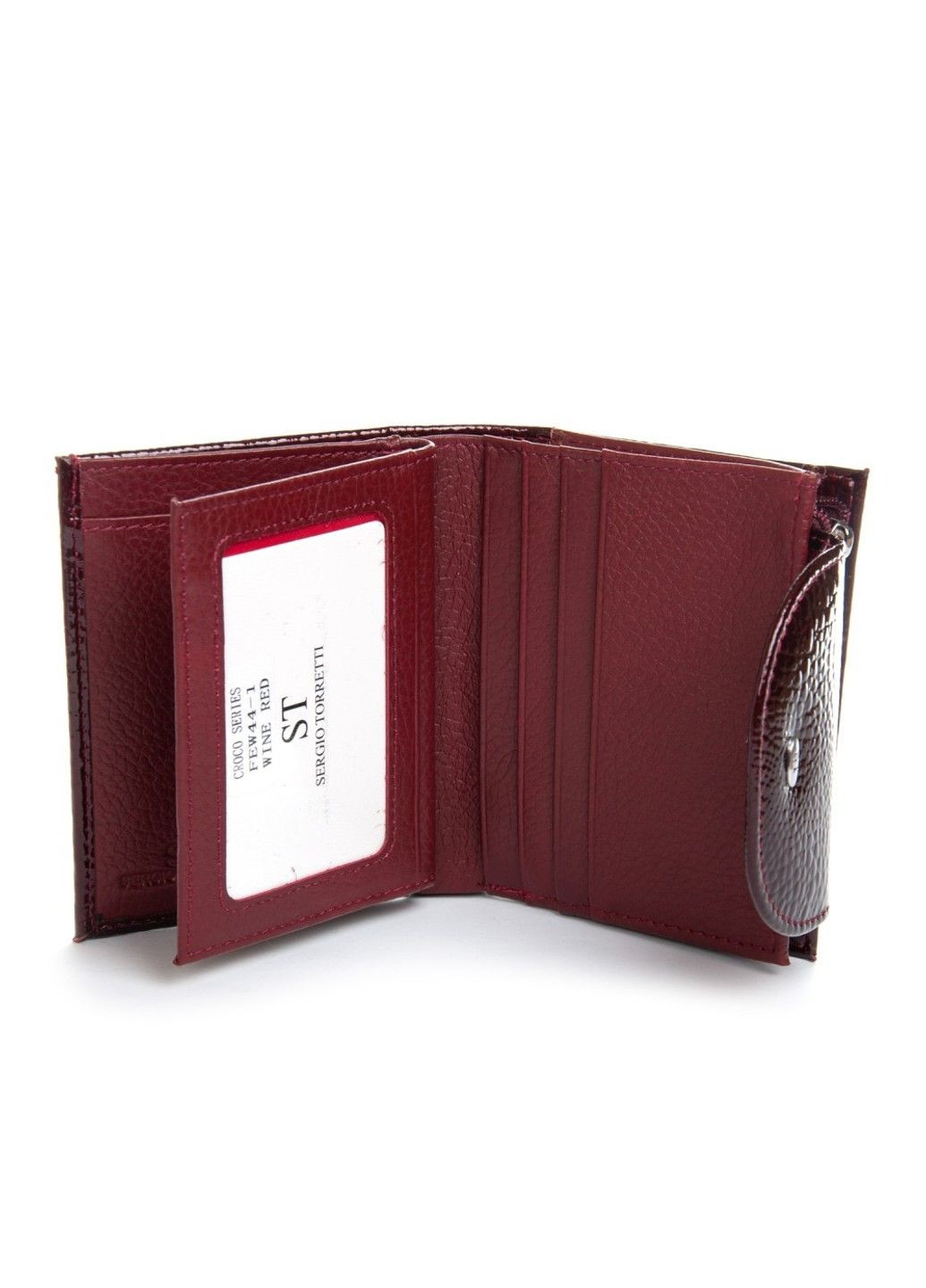 Шкіряний жіночий лаковий гаманець SERGIO TORRETTI FEW44-1 wine red ST (360751411)