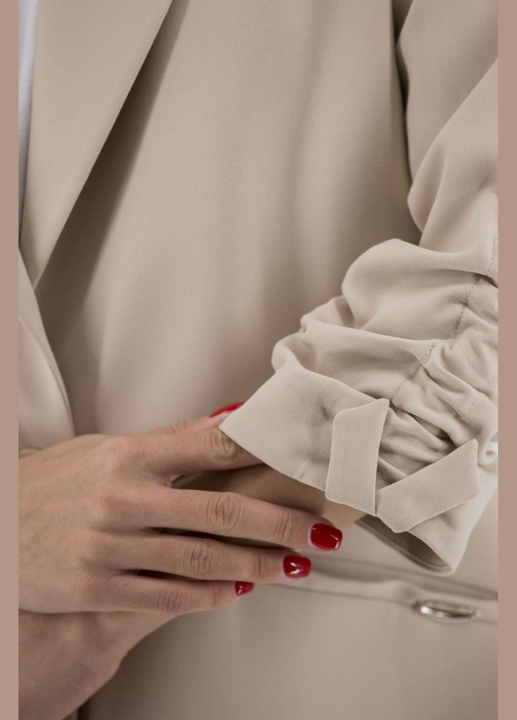 Бежевый женский женский пиджак (, ), 38005 Maryland однотонный - всесезон