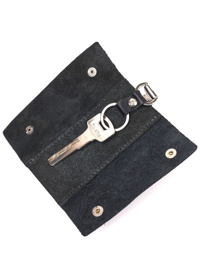 Удобная ключница в глянцевой коже Украина черная 16719 Grande Pelle (362418307)