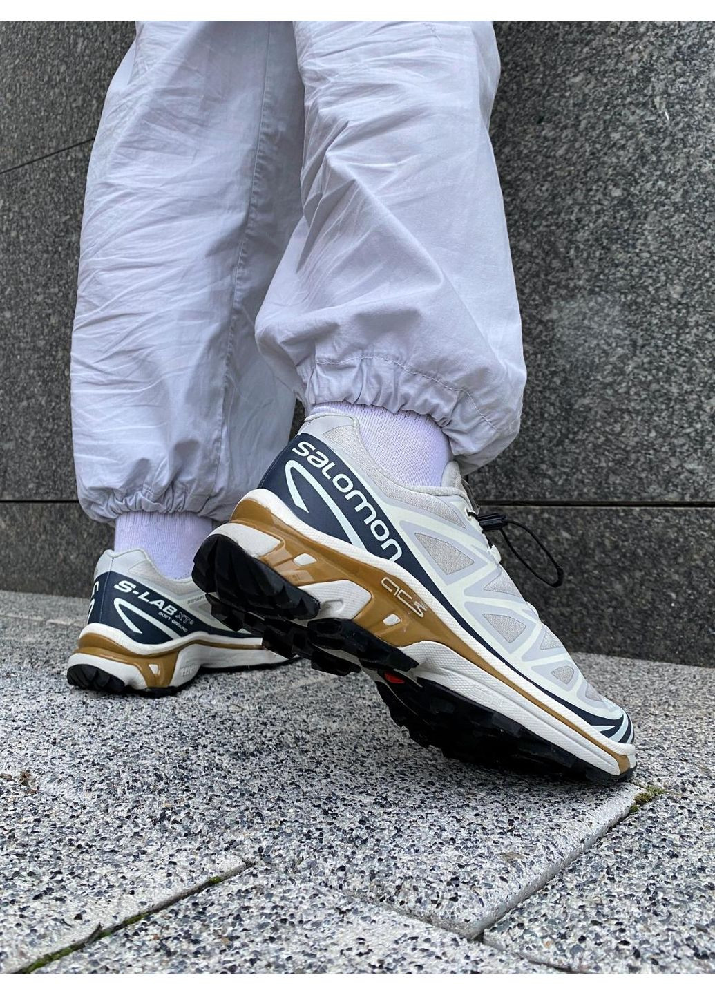 Бежеві Осінні кросівки чоловічі salomon s / lab xt-6 beige blue gold саломон хт-6 No Brand