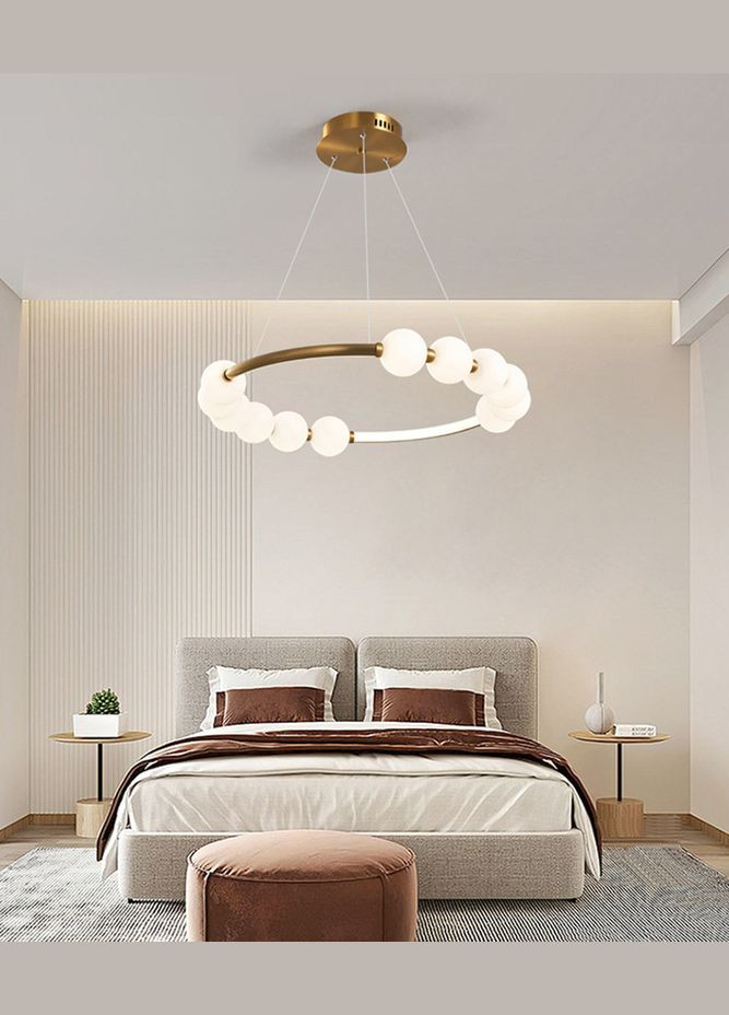 Люстра світлодіодна підвісна LED світильник для квартири на стелю лед 27208 Латунь 25-140х62х62 см. Sunnysky (364752386)