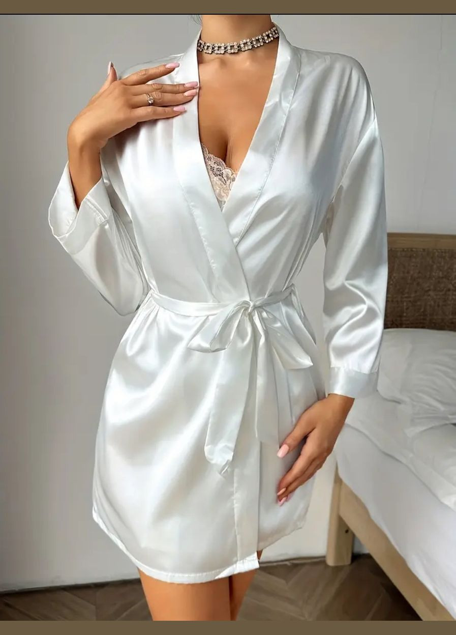 Женский домашний шелковый халат на запах GorLin (318546268)