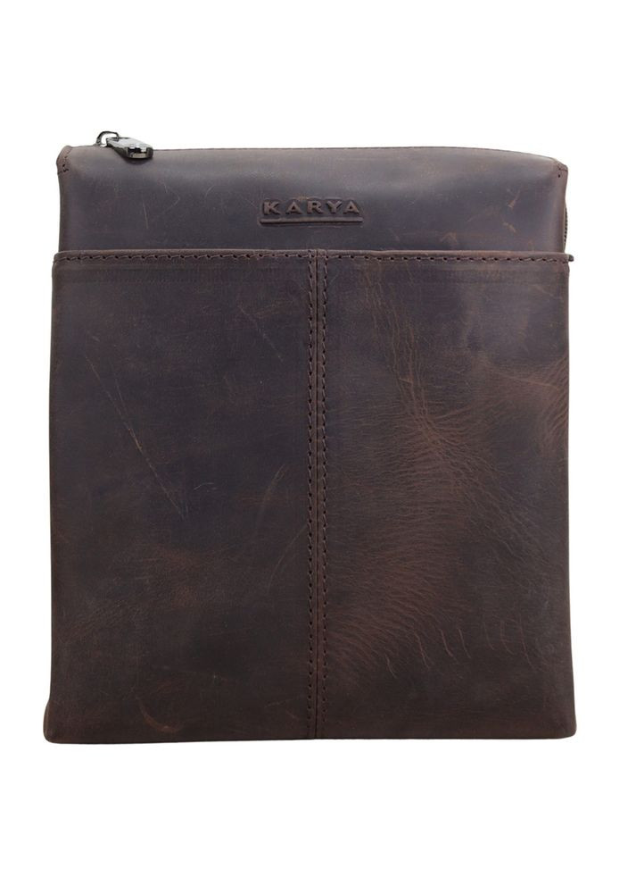 Сумка барсетка мужская из натуральной кожи винтажная темно-коричневая (Д/Ш/В) 19/8/23(см) Karya (362732730)
