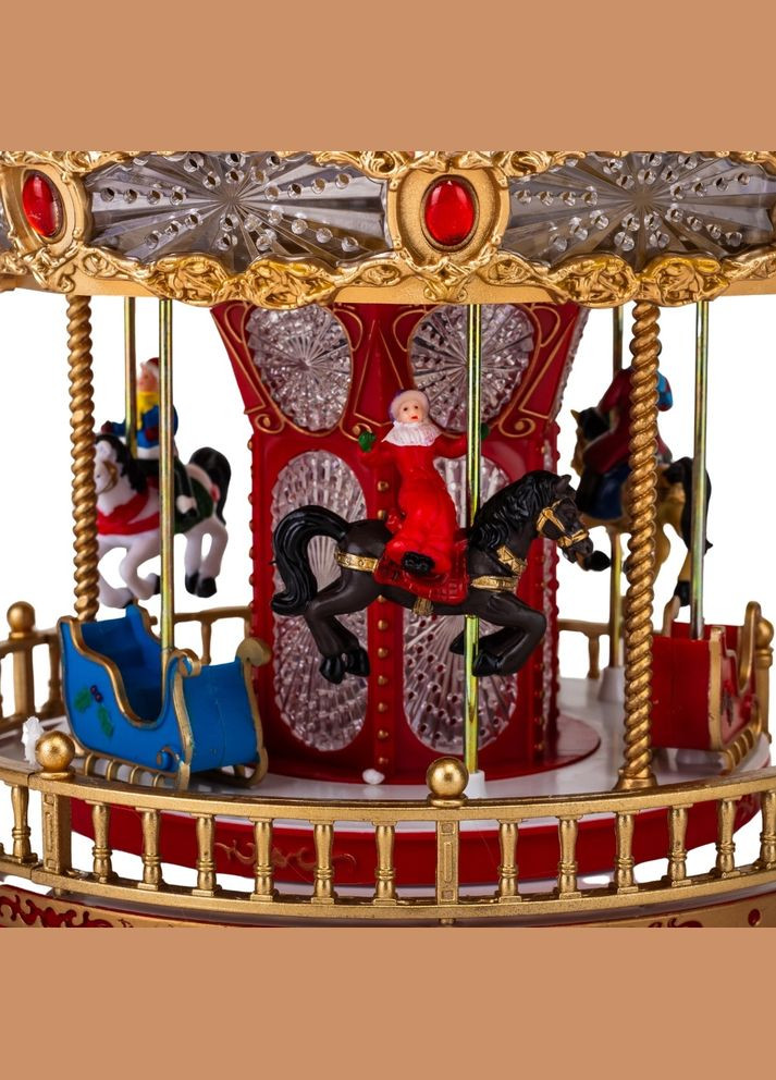 Фигурка Новогодняя карусель с подсветкой и музыкой 28х23 см работает от батареек 16026-008 Lefard (346152224)