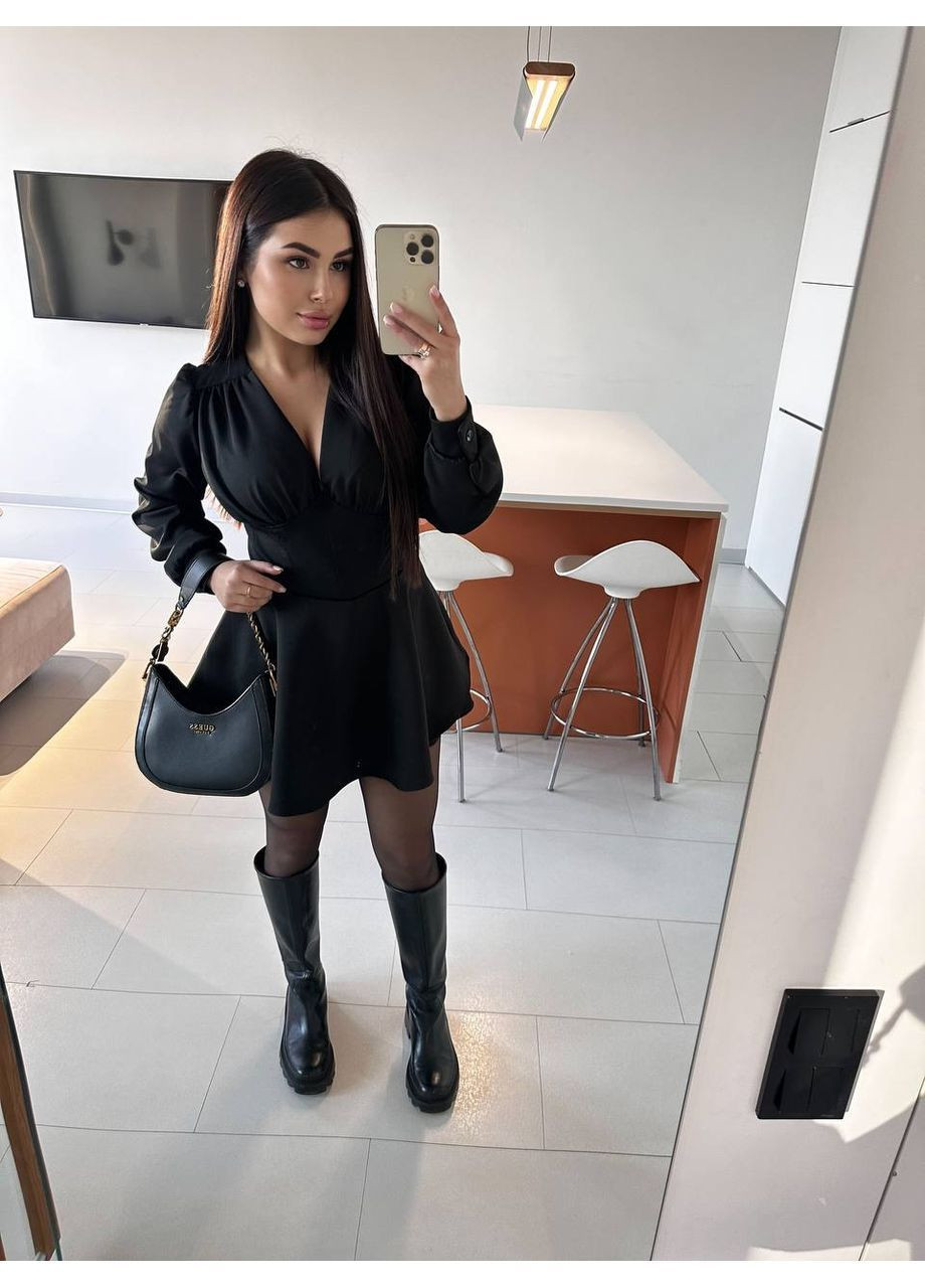 Черное коктейльное, вечернее женское платье-комбинезон платье-комбинация No Brand