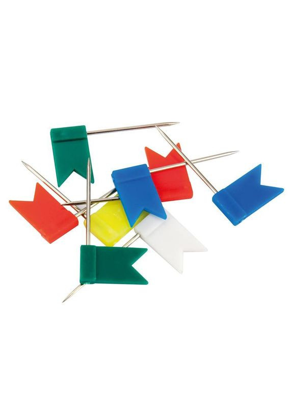 Кнопкицвяшки кольорові прапорці, 30 штук, пластиковий контейнер 4215-A Axent (280941320)