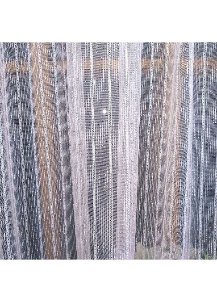 Фіранка готова коротка Классік льон з ветрикальною смужкою No Brand (372133871)