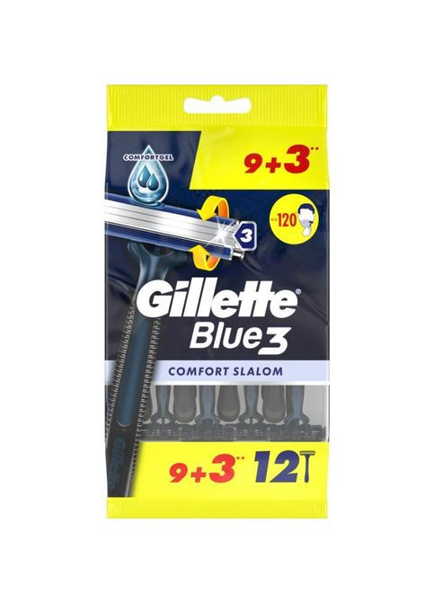 Бритва Blue 3 Comfort Slalom 12 шт. (8006540808771) Gillette Blue 3 Comfort Slalom 12 шт. (349822683)