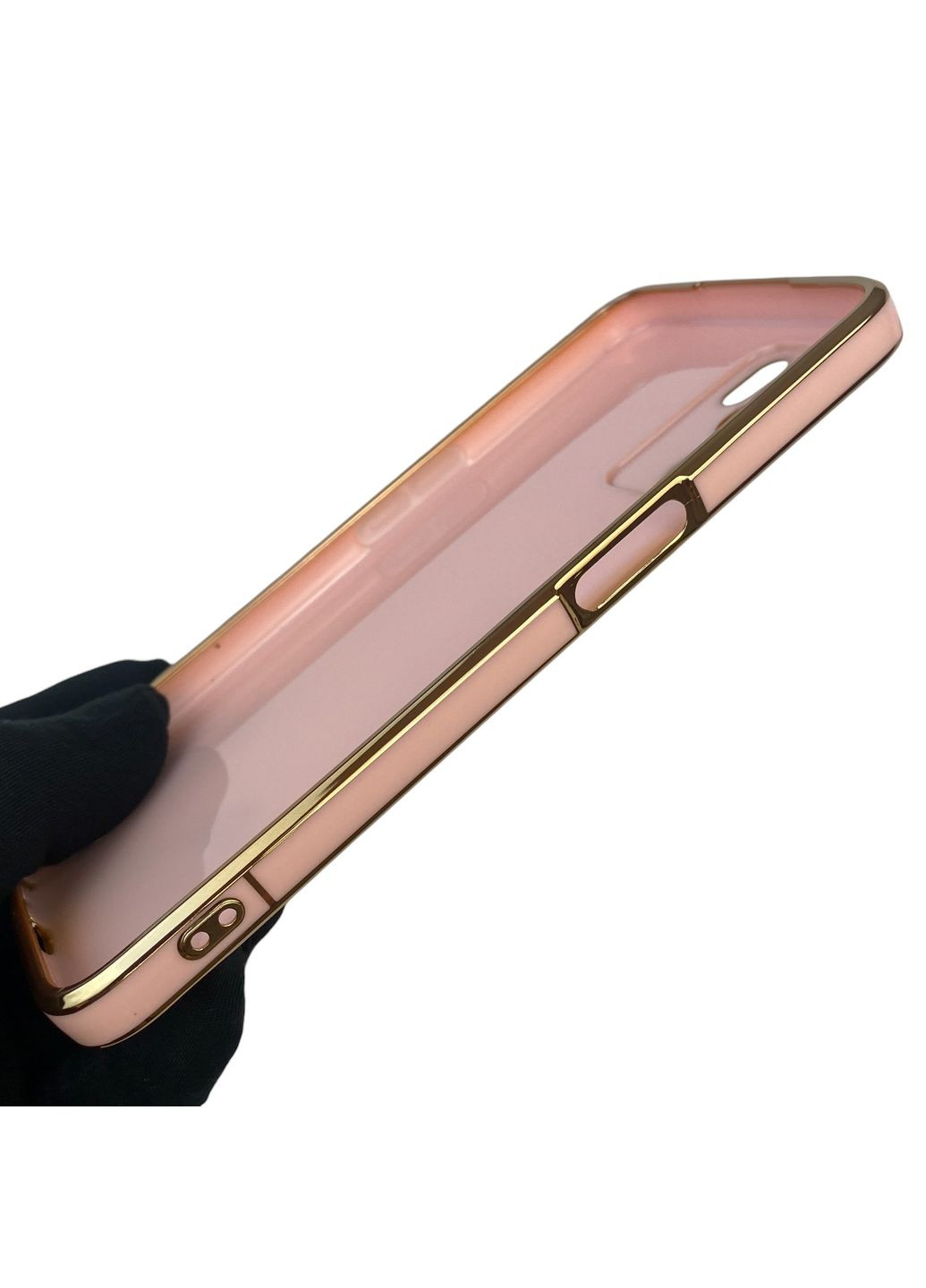 Чехол для A16S с кольцом-подставкой с золотой окантовкой на оппо а16с пудровый gs1 Oppo (366234701)