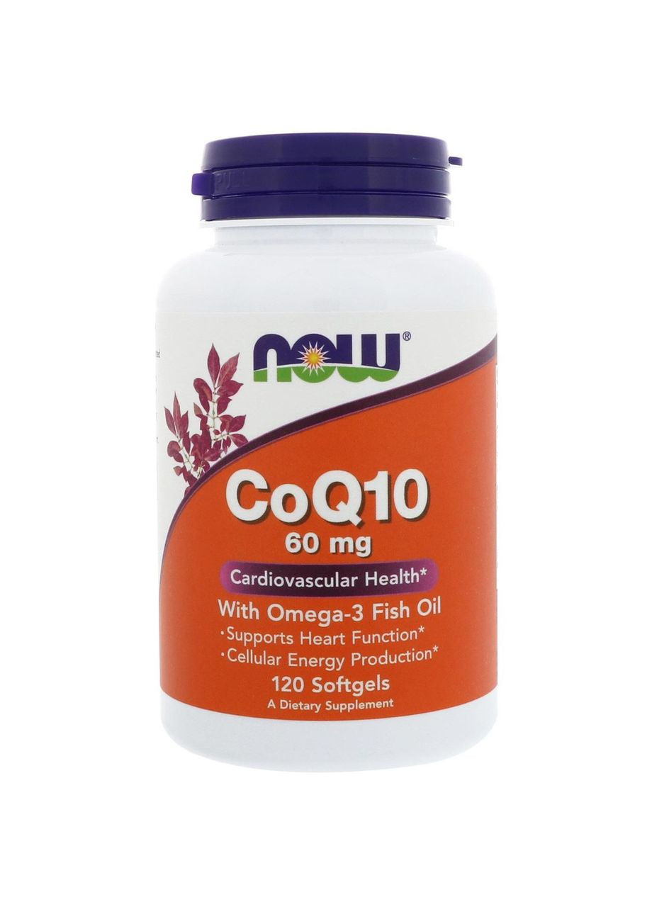 Коэнзим Q10 с рыбьим жиром, CoQ10, 60 мг 120 капсул Now Foods (364311910)