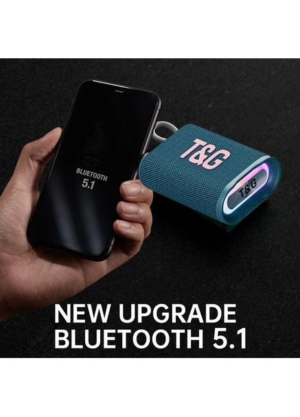 Портативная колонка Bluetooth TG396 металлическая синяя с акустикой Seli T&G (392706517)