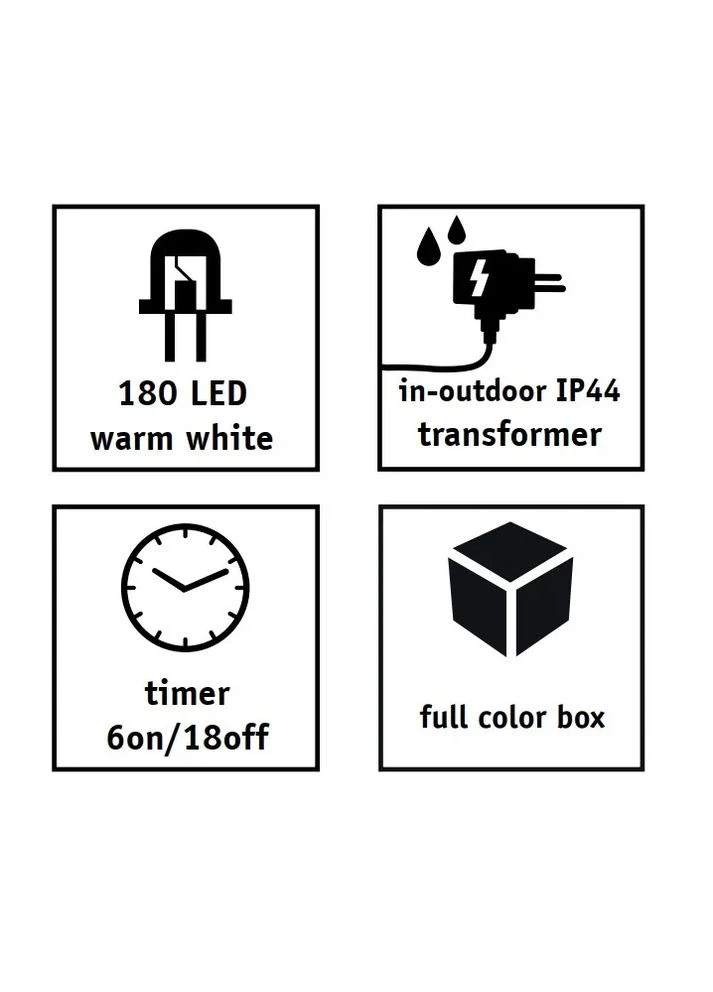 Гирлянда LED 180 ламп 16,5 м теплый белый провод Luca Lighting ProDobro (397612951)