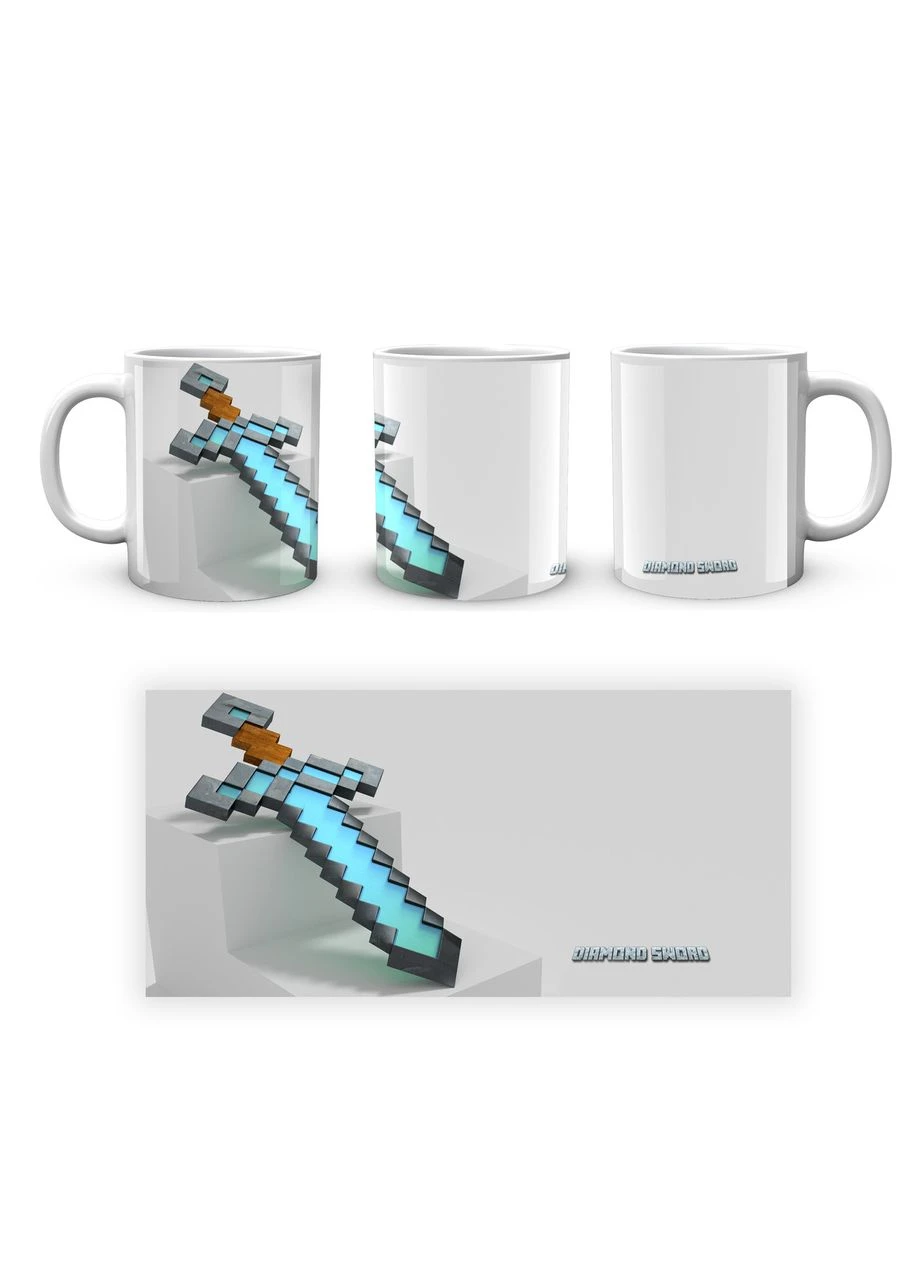Чашка с принтом Minecraft Майнкрафт Алмазный меч MС.02.370 Кружка керамическая 0,33 GeekLand (378965258)