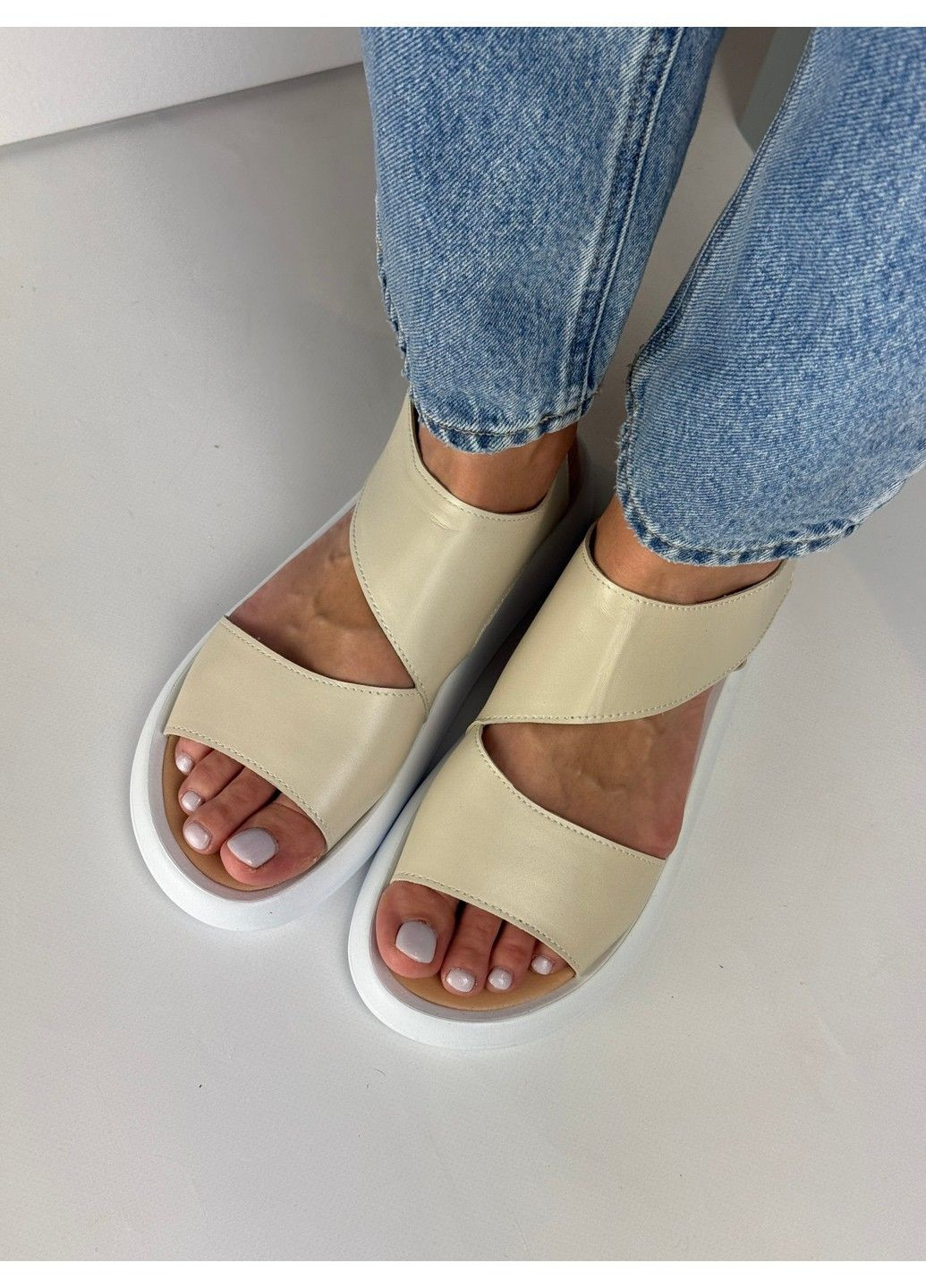 386 Босоніжки Шкіряні Бежеві Mermaid (335365732)