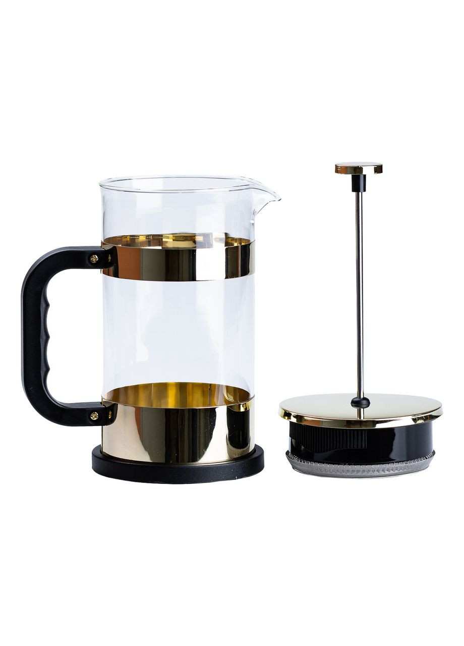 Заварник для чаю 1 літр френч пресом скляний Золотий HP33538GL TS Kitchen (321997759)
