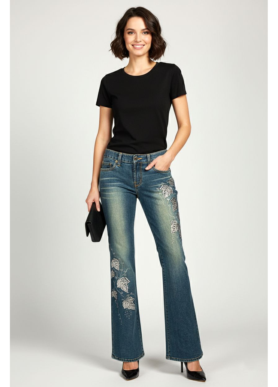 Жіночі вінтажні клешені джинси Синій Tantra - (364315613)