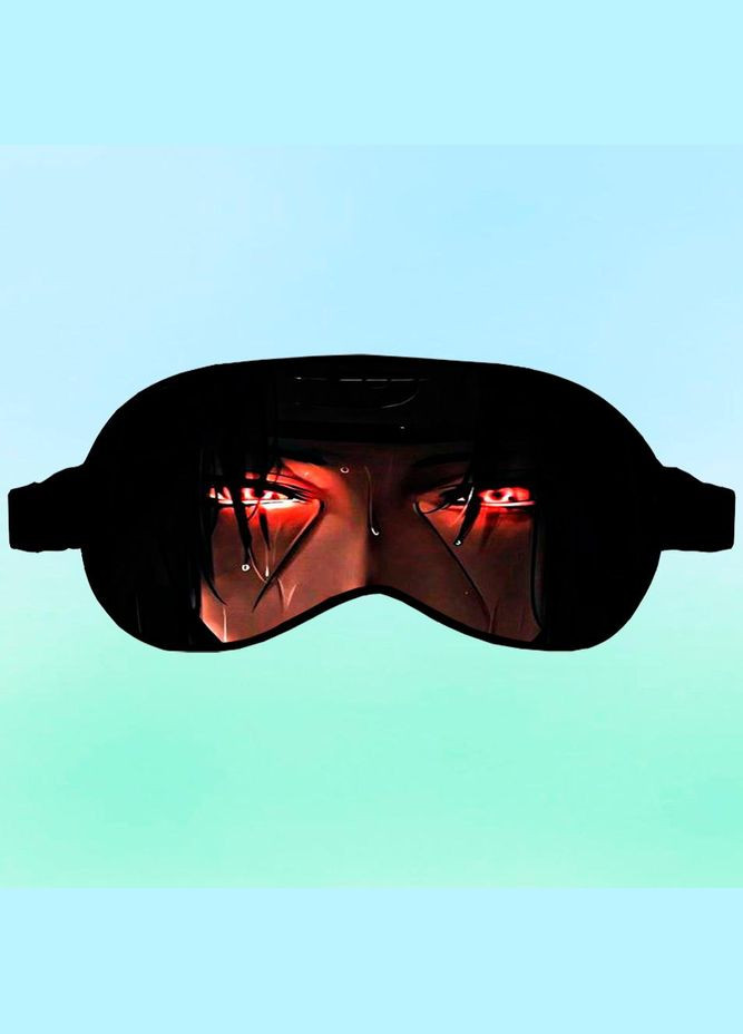 Маска для сну наруто аніме Чорна з принтом No Brand (315046307)