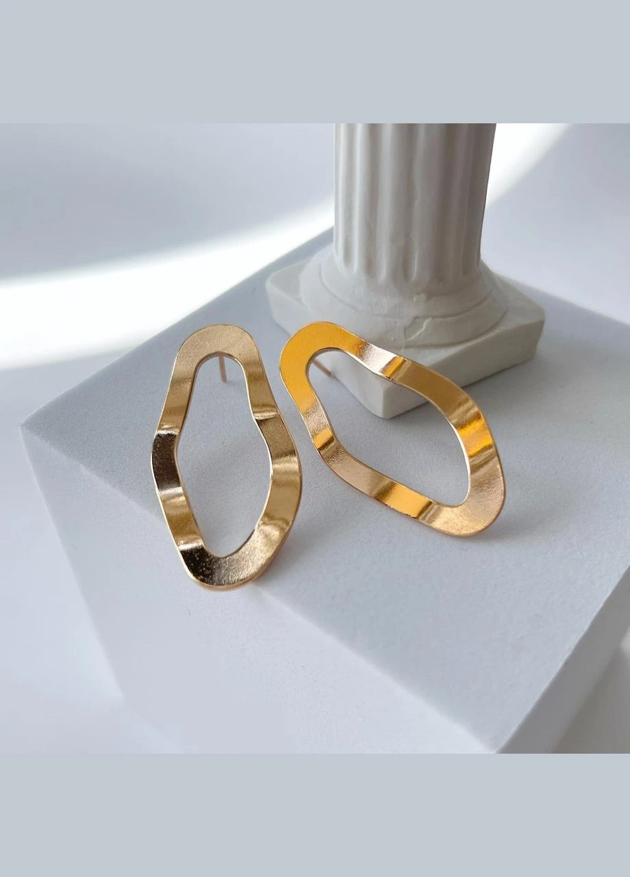 Сережки позолота Xuping Геометричні Золото 39 мм S15096 Xuping Jewelry (328943447)
