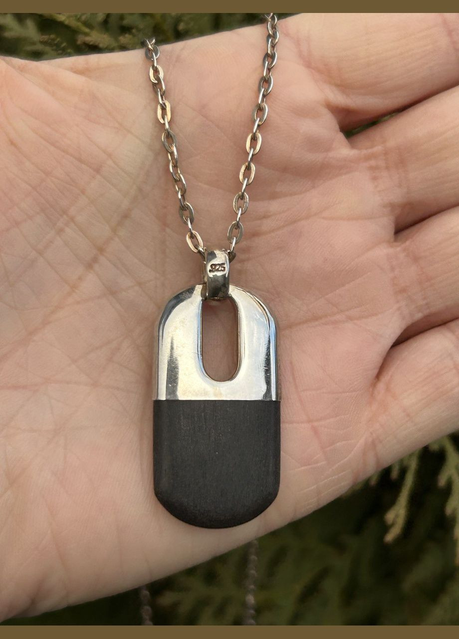 Кольє срібне з ебеном 12 2 4722-176 No Brand (358501334)