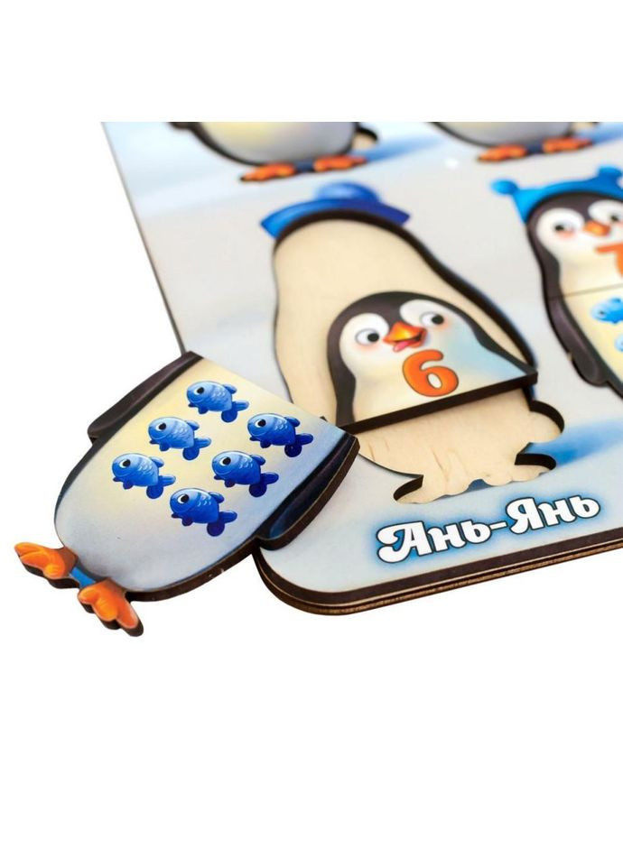 Дерев'яний пазл-вкладиш "Пінгвінчики" Ubumblebees (ПСД164) PSD164 рахунок No Brand (339780176)