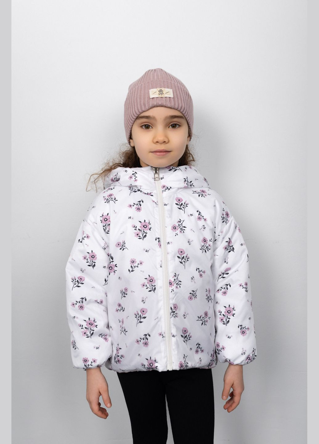 Комбінована демісезонна двостороння куртка пудрово - молочний Cvetkov Веста