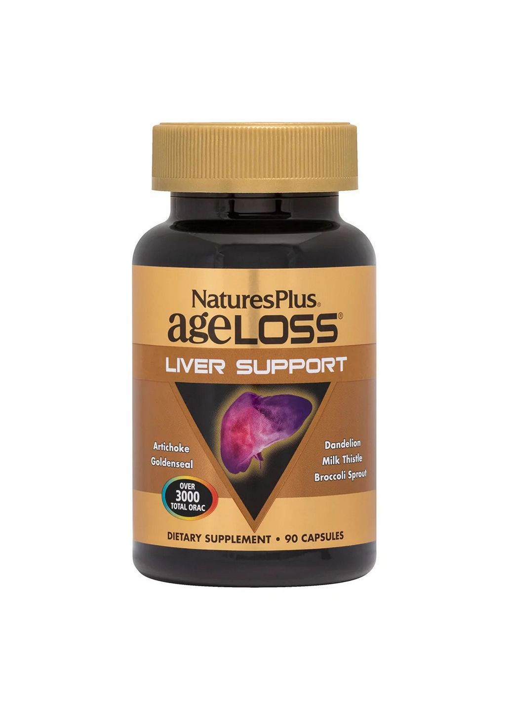 Натуральна добавка AgeLoss Liver Support, 90 капсул Natures Plus (293339257)