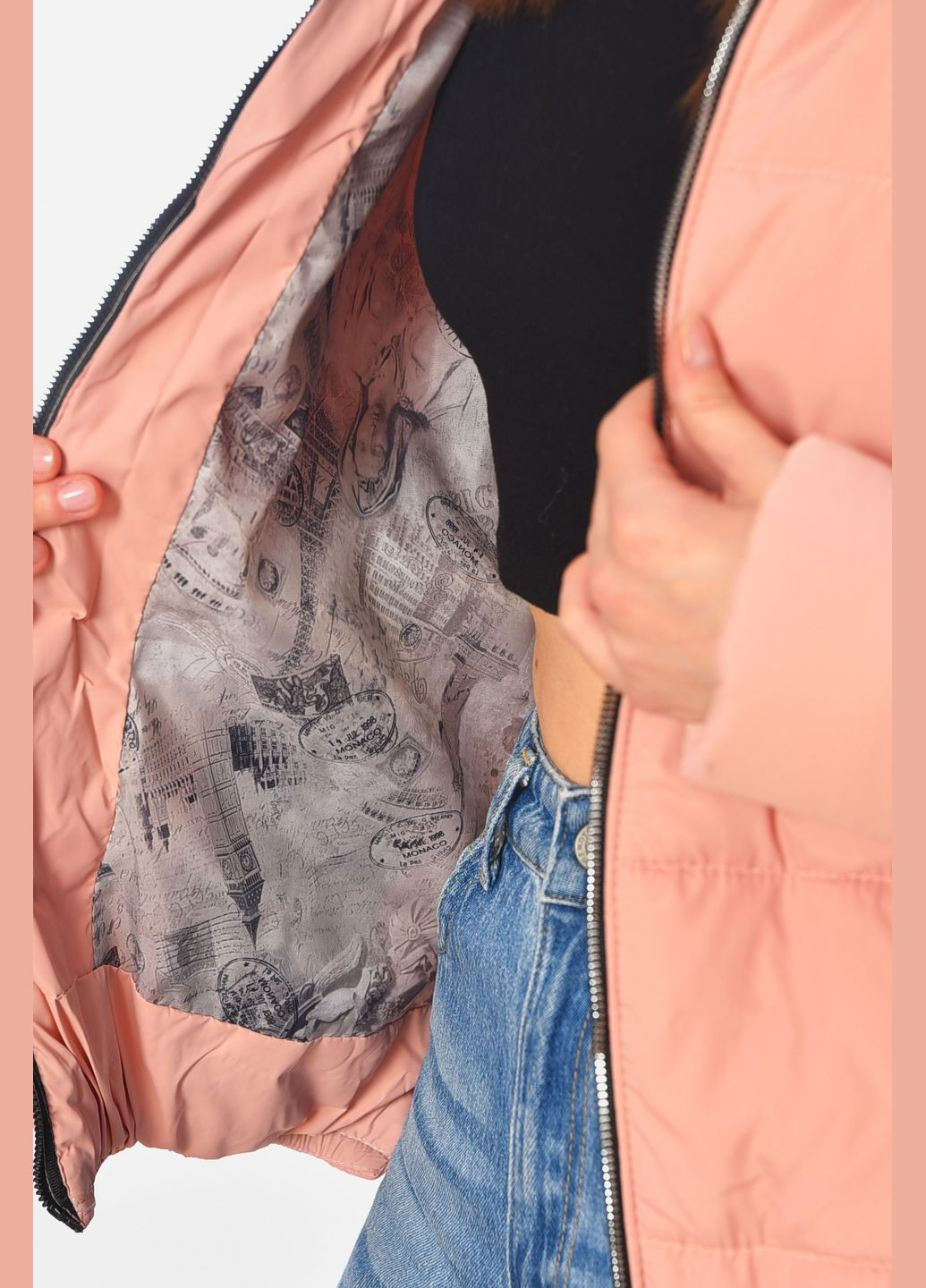 Розовая демисезонная куртка женская демисезонная розового цвета куртка-пальто Let's Shop