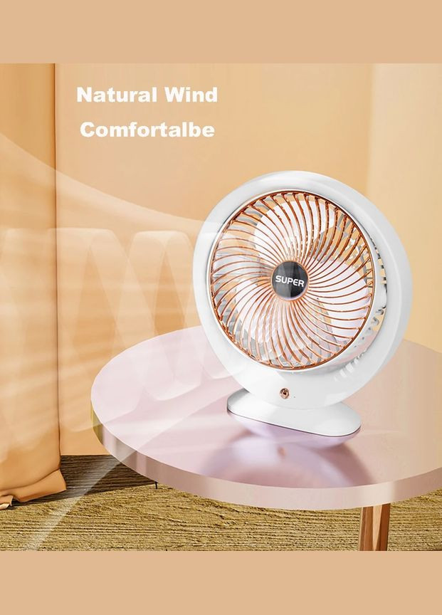 Вентилятор настольний с поворотом 180° 19128 4.5 Вт белый No Brand (364498143)