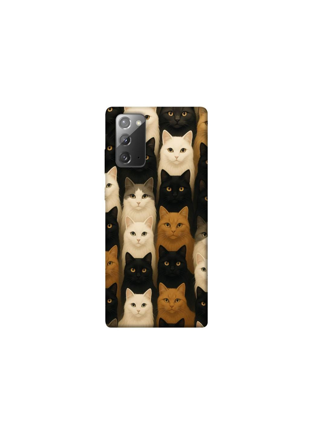 Чехол на Samsung Galaxy Note 20 Colorful Cat Collage Frontalka (353366036)