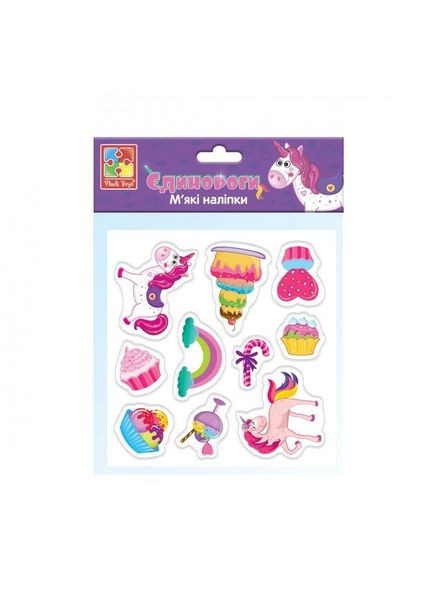 Набір м'яких наклейок "Єдинороги" VT4210-04 (укр) Vladi toys (369751161)