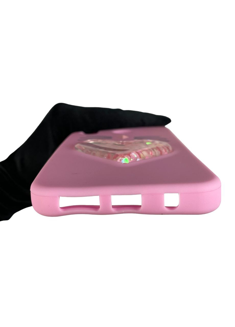 Чехол для Galaxy M30 SM-M305F детский 3д в форме котика переливашка сердечко на самсунг м30 розовый Samsung (366019815)