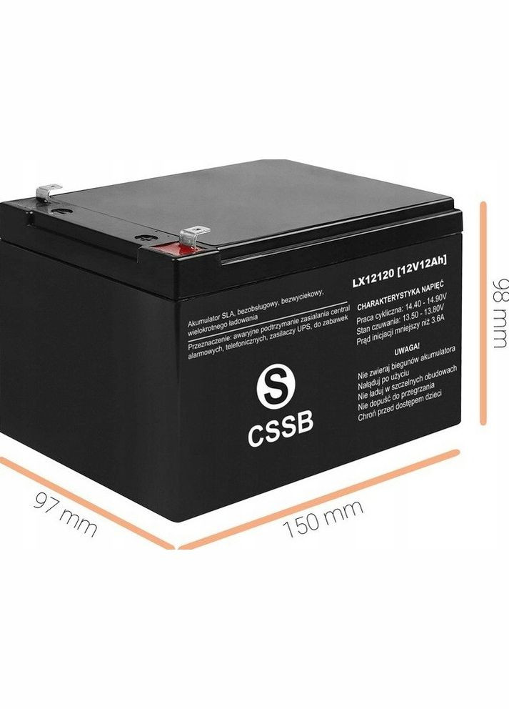 Аккумулятор CSSB 12V 12 Ah (LX12120CS) AGM (315435627)