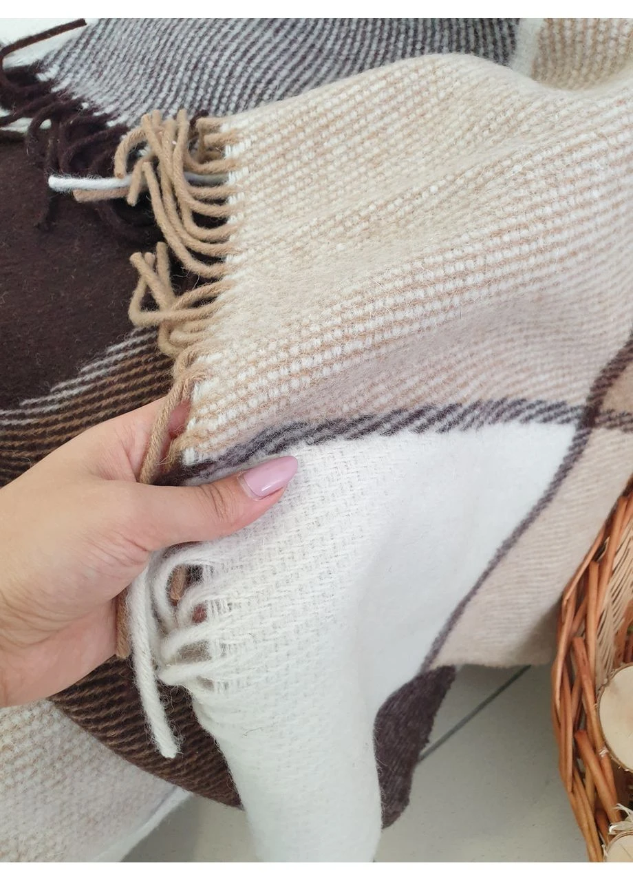 Плед Wool в клетку шерстяной Vladi (391556623)