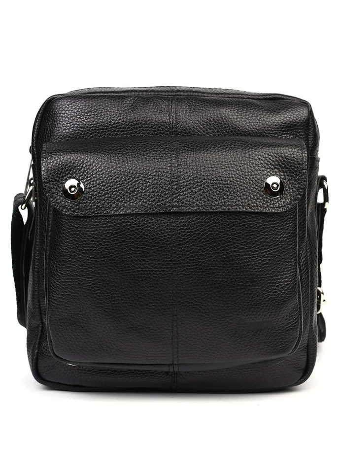 Мужская кожаная сумка через плечо вместительный кросс-боди из натуральной кожи черная 24*25,5*8 см TARWA (329149462)