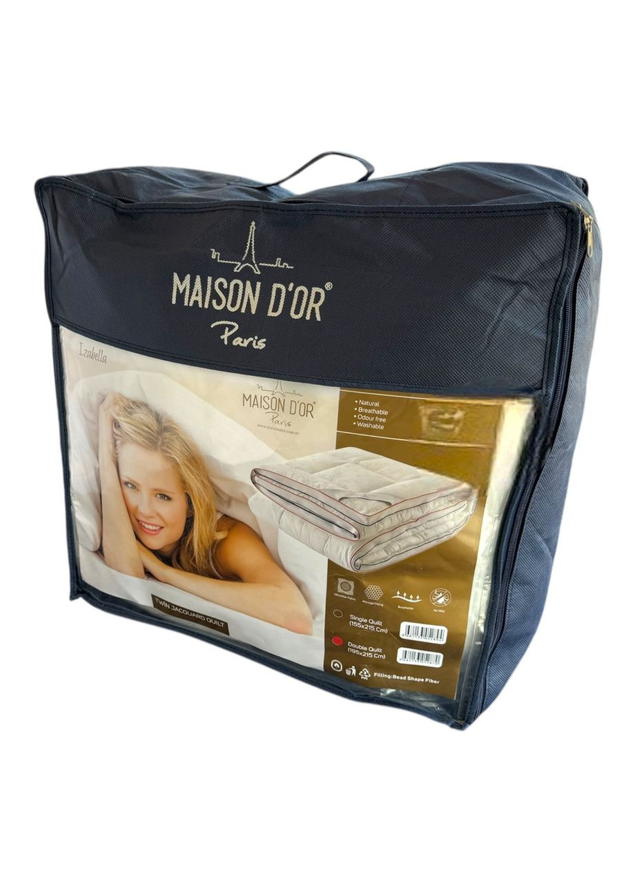 Одеяло Maison D’or Izabella Red Blue жаккардовый сатин 195-215 см белое Maison D'or (322137942)