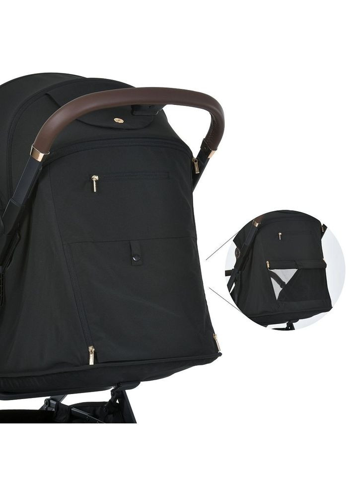 Коляска детская BEYA Black прогулочная с чехлом для ножек в комплекте Черная (ME 1127-G) El Camino (334003781)