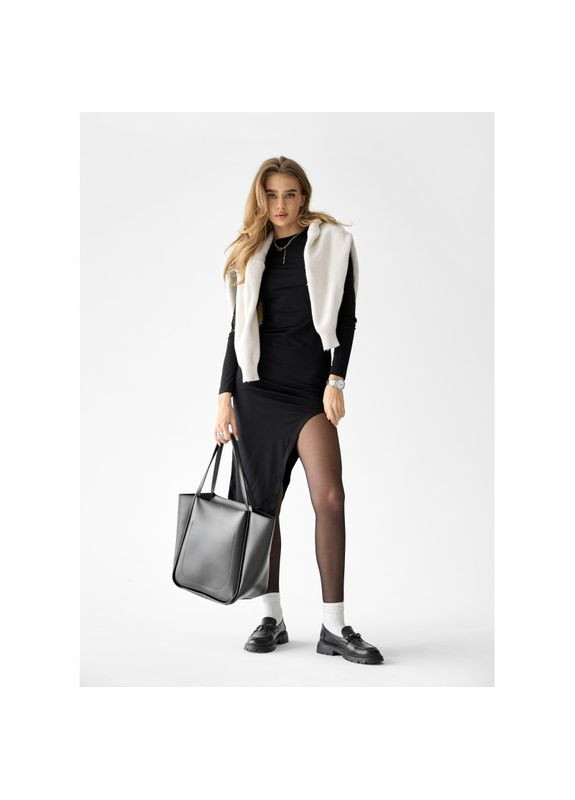Жіноча велика сумка Leoma Shopper чорна Sambag (329751051)