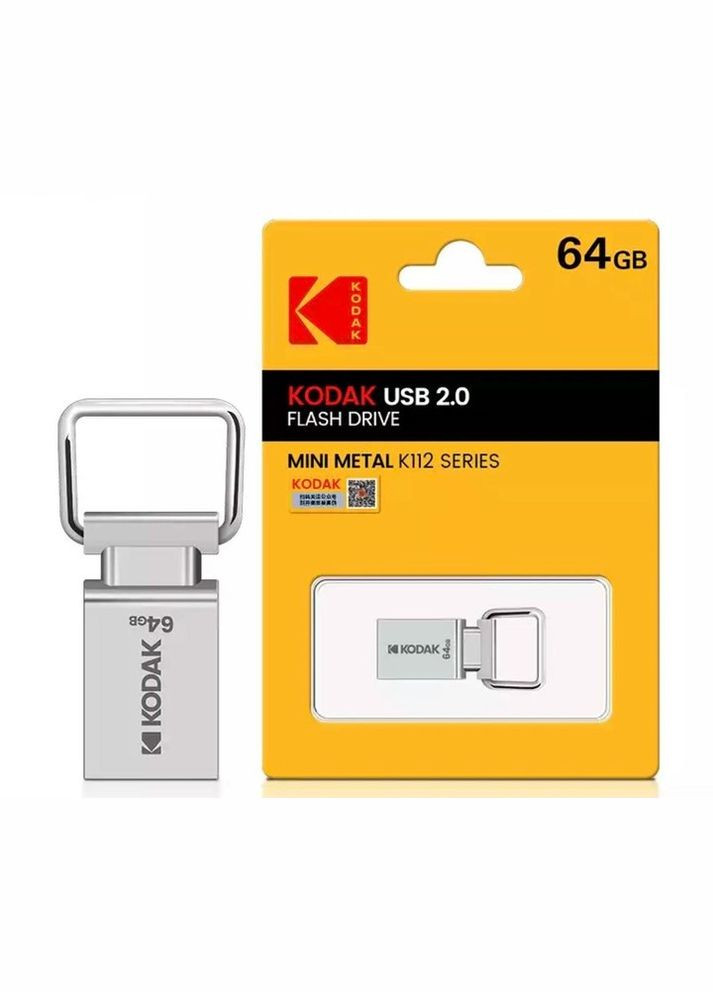 Флеш накопитель mini metal K112 64 ГБ металлический Kodak (294983448)