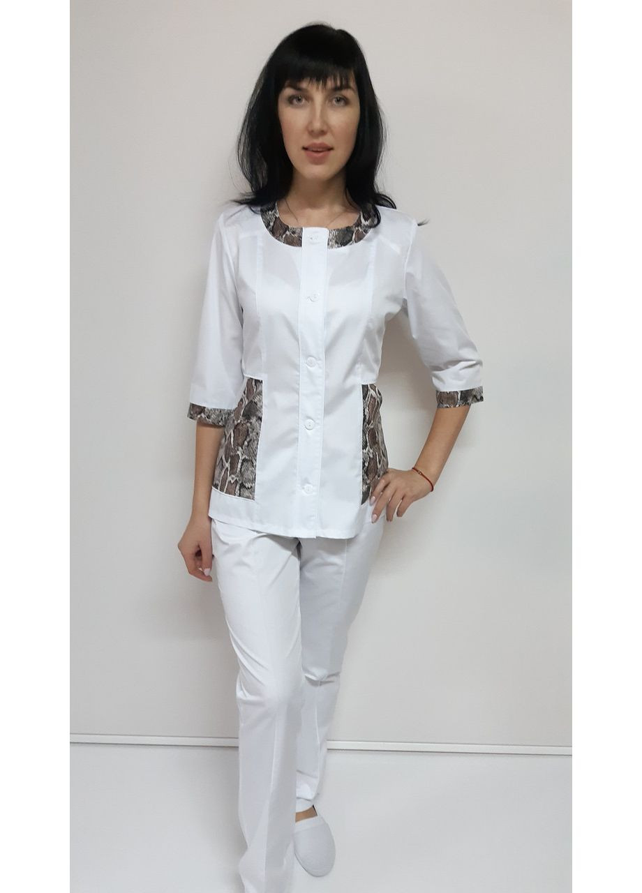 Жіночий медичний костюм Ліза 46 розмір котон три чверті рукав No Brand (365843080)