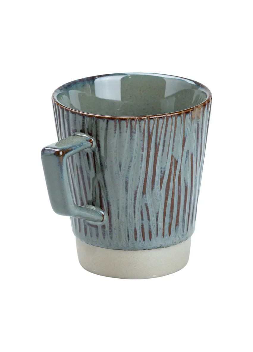 Чашка керамічна в ретро стилі з з деревним візерунком 300 мл, смарагдовий TS Kitchen (322640298)