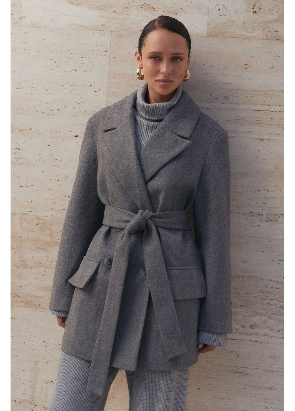 Сіре демісезонне Укорочене пальто Seventeen