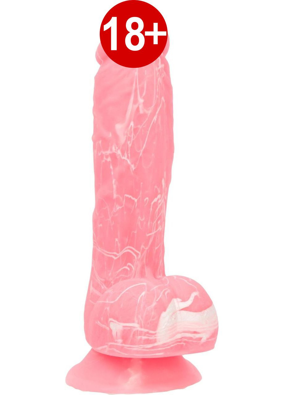 Светящийся в темноте фаллоимитатор - BRANDON - 7.5" - PINK G.I.D. /W PB, 19 см, силикон ADDICTION (303903485)