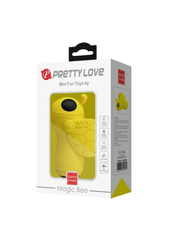 Вібратор на палець Magic Bee з пульсацією для клітора, жовтий, 6,9 × 3 см Pretty Love (389163893)