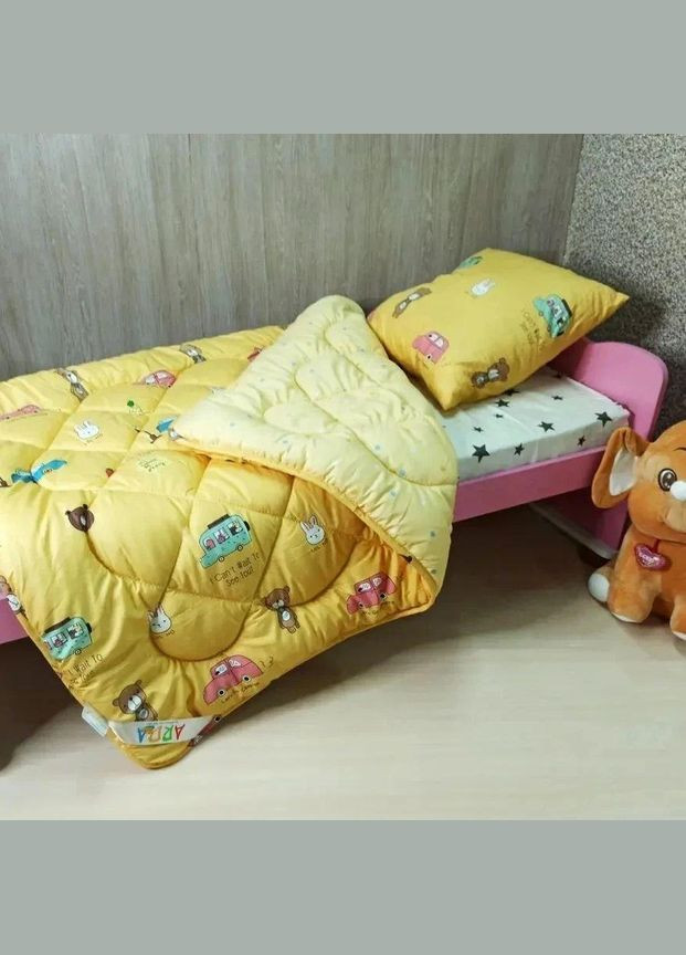 Набір антиалергенний з ковдрою та подушкою мікрофібра жовтий (Е7000-53) No Brand (306633150)