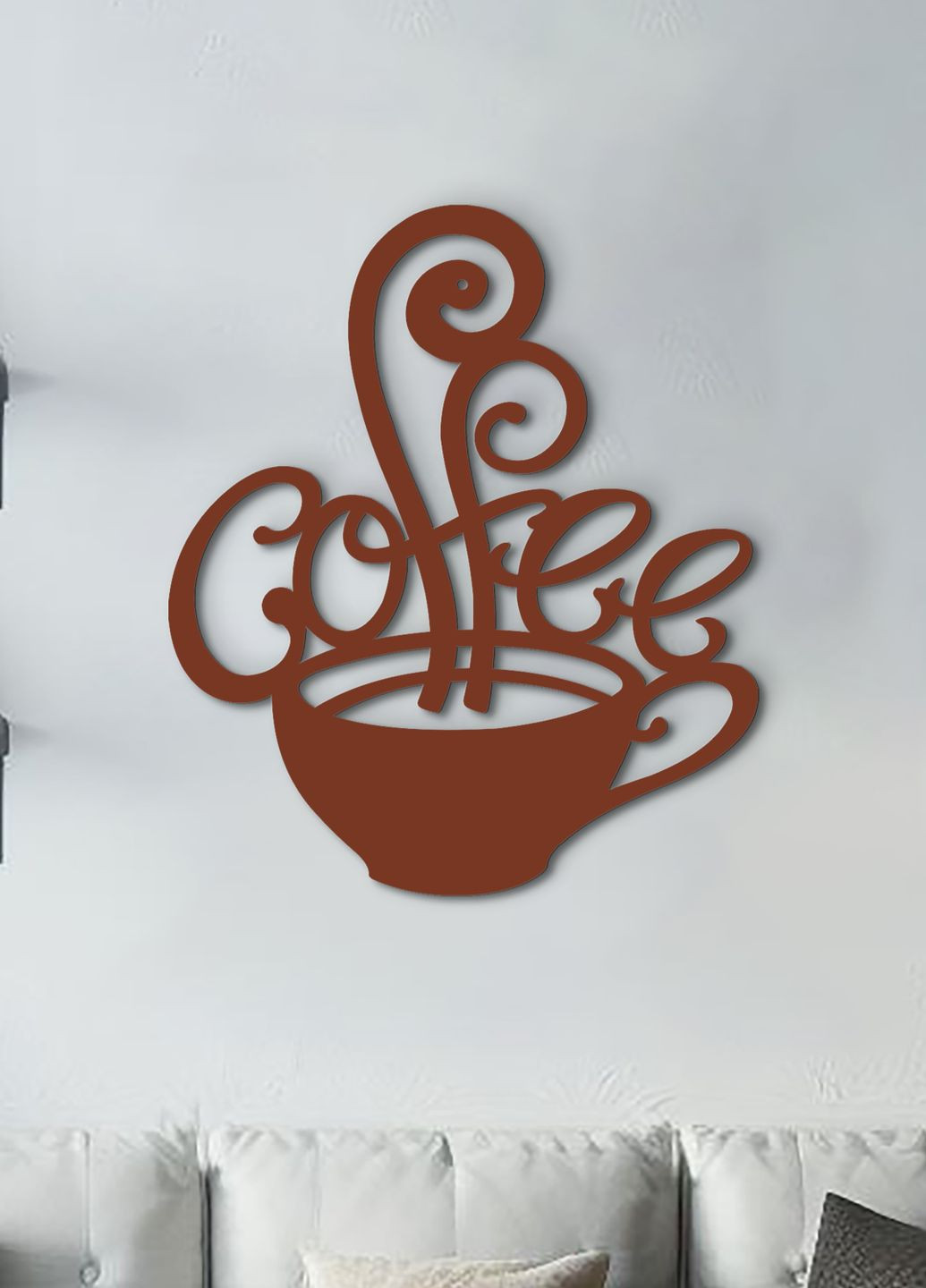 Современная картина на кухню, декоративное панно из дерева "Чашка кофе", стиль минимализм 20х23 см Woodyard (291843110)